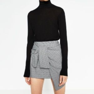 Zara Plaid Mini Skirt with a Knot